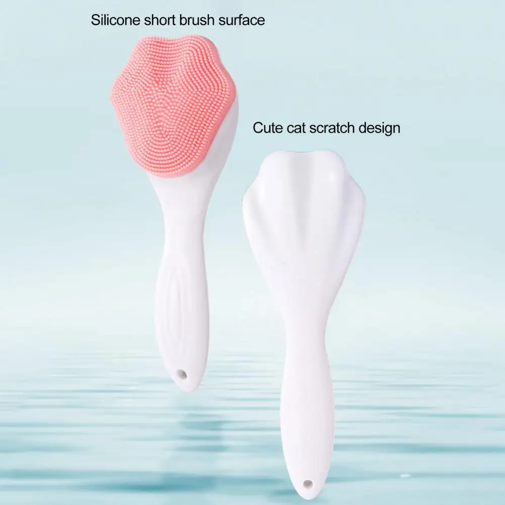 Face Cleansing Brush  Practical Creative Comfortable Grip  Cat Paw Design Handheld Silicone Face Scrubber Household Supplies