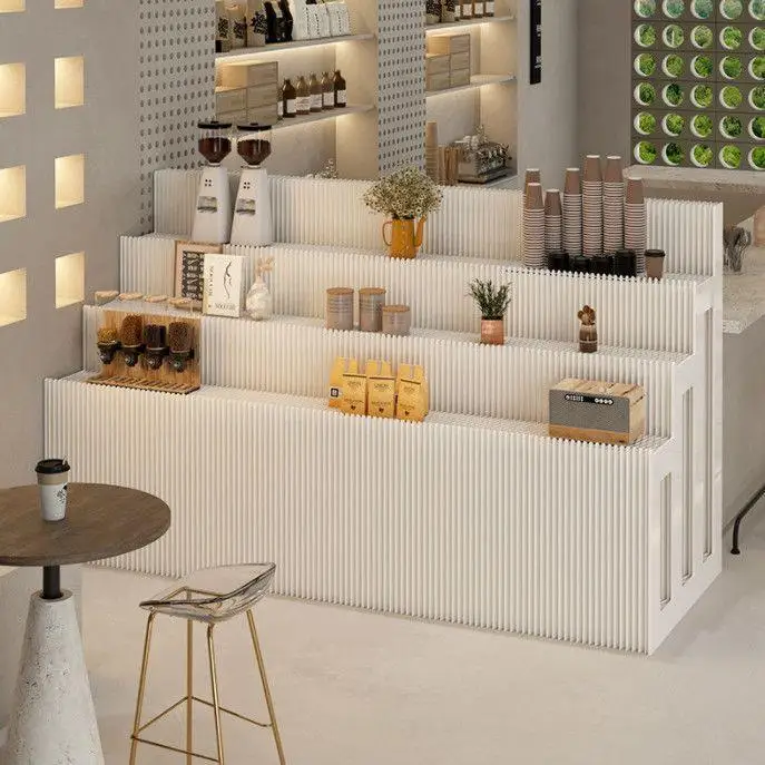 Folding paper strip booth multi-functional simple telescopic display rack floor multi-layer display rack exhibition island table