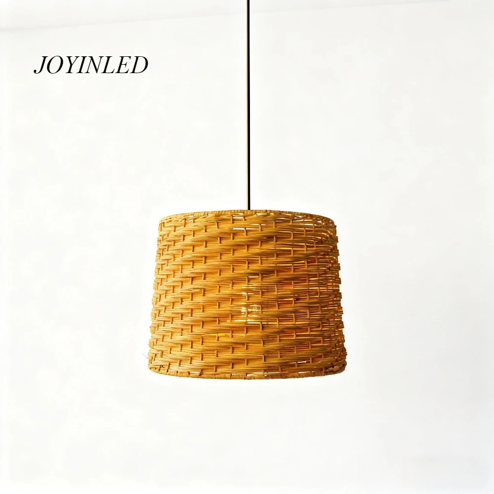 

JOYINLED Rattan Nordic Style Ceiling Light Pastoral Decoration Minimalist 40cm Pendant Light for Tea Room Kitchen Dining Room