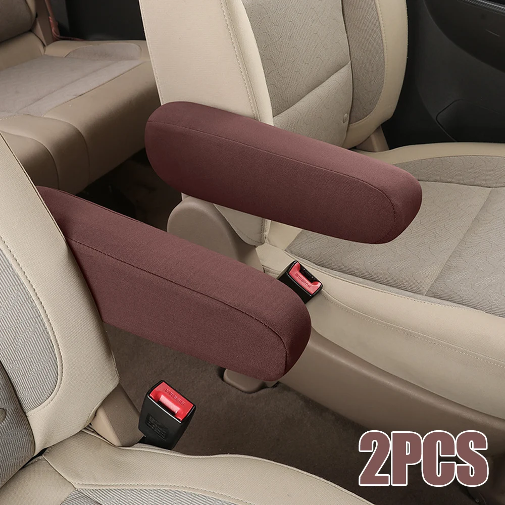 2x Car Armrest Cover Car Centre Console Armrest Protector Elasticity Cloth Fabric Universal for Car Seats Decor