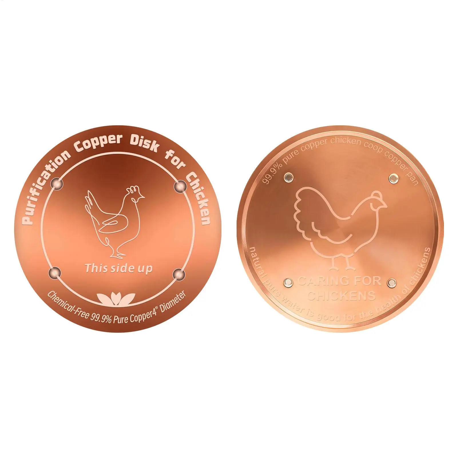 Copper Bird Bath Disc 4 Inches Water Cleaning Disc Copper Cleaning Disk for Outdoor Garden Patio Lawn Fountain Bowl Livestock