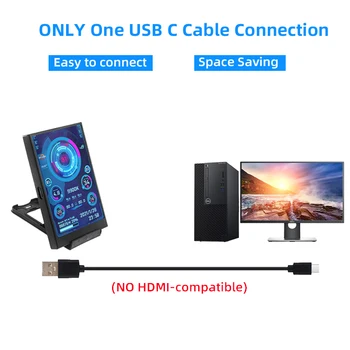 3.5 Inch IPS Type C Secondary Screen for Computer CPU GPU RAM HDD Display 320*480 USB LCD Monitor Freely AIDA64 Windows 10 11 3