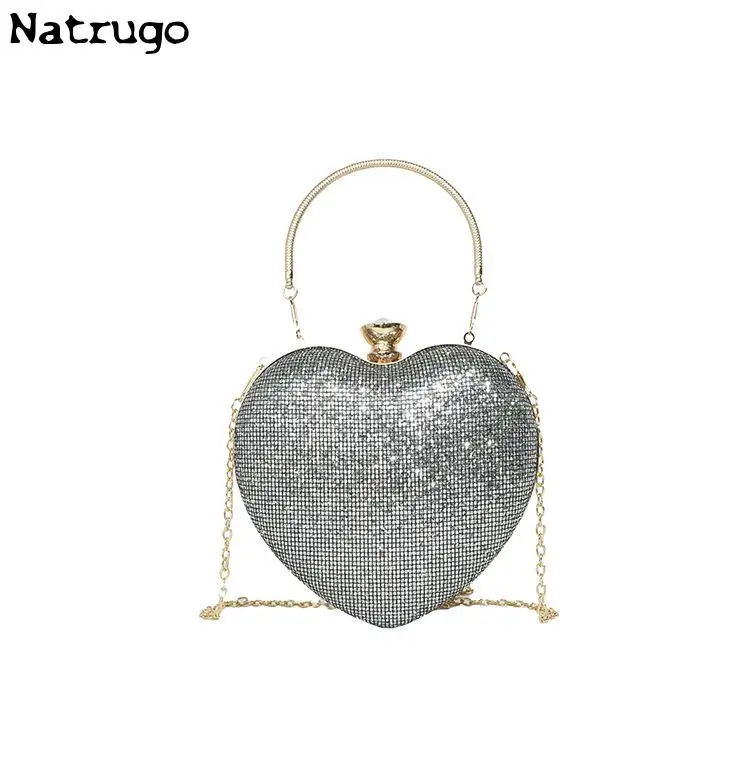 Heart Shaped Purses And Handbags Bags For Women Luxury Designer Clutch Purse Evening Banquet Bag Fashion Sequin Shoulder Bags