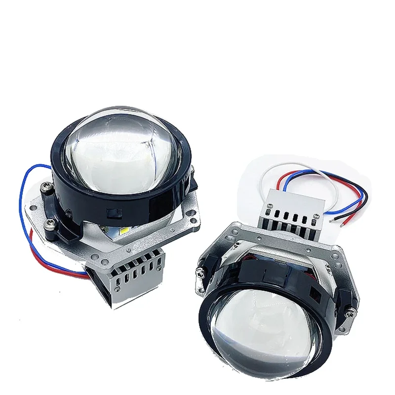 LED Dual-Lens Car Headlights 12V Super Bright Smart Quick Start Upgrade Smart Spotlight and Fog Projector with Double Lamp Cup