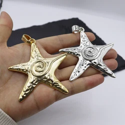 1PCS 66*81mm Picture Color Big Starfish Charms Marine Organism Pendant Metal Alloy DIY Necklace Bracelet Earrings Marking