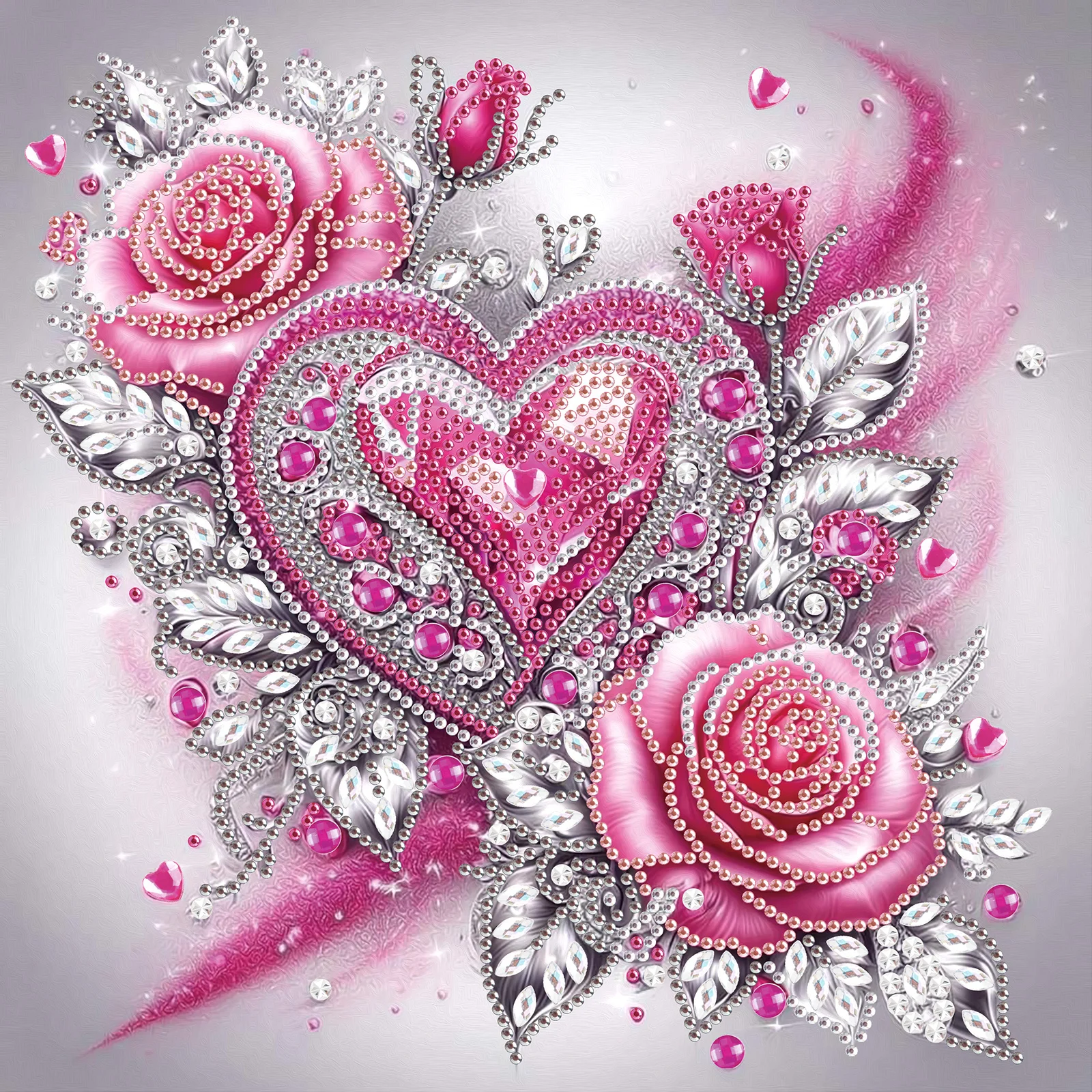 Roses Special Shape Diamond Art Painting Kit for Adult Beginner,Crystal Diamond Special Shape Kit for Home Wall Decoration Gift