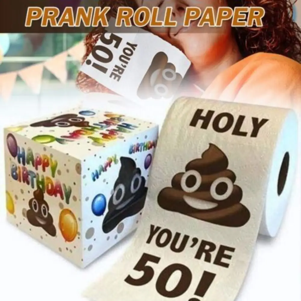 1 Roll New Funny Toilet Paper Roll Printed Toilet Paper Funny Paper Towel Birthday Party Decoration Birthday Gifts