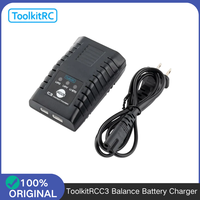 ToolkitRC C3 Compact AC Balance Charger with One-Touch Storage Mode, for 2-3S Lipo LiHV Battery, RC Model Charger