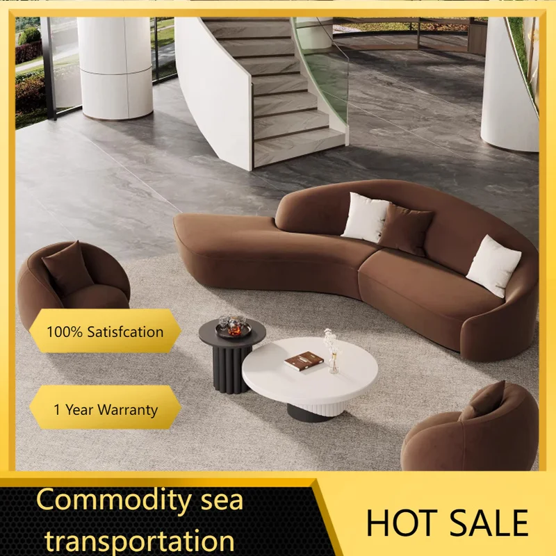 New Italian Retro Curved Sofa Nordic Creative Lobby Clothing Store Office Sofa Business Reception Furniture Диваны Раскладные