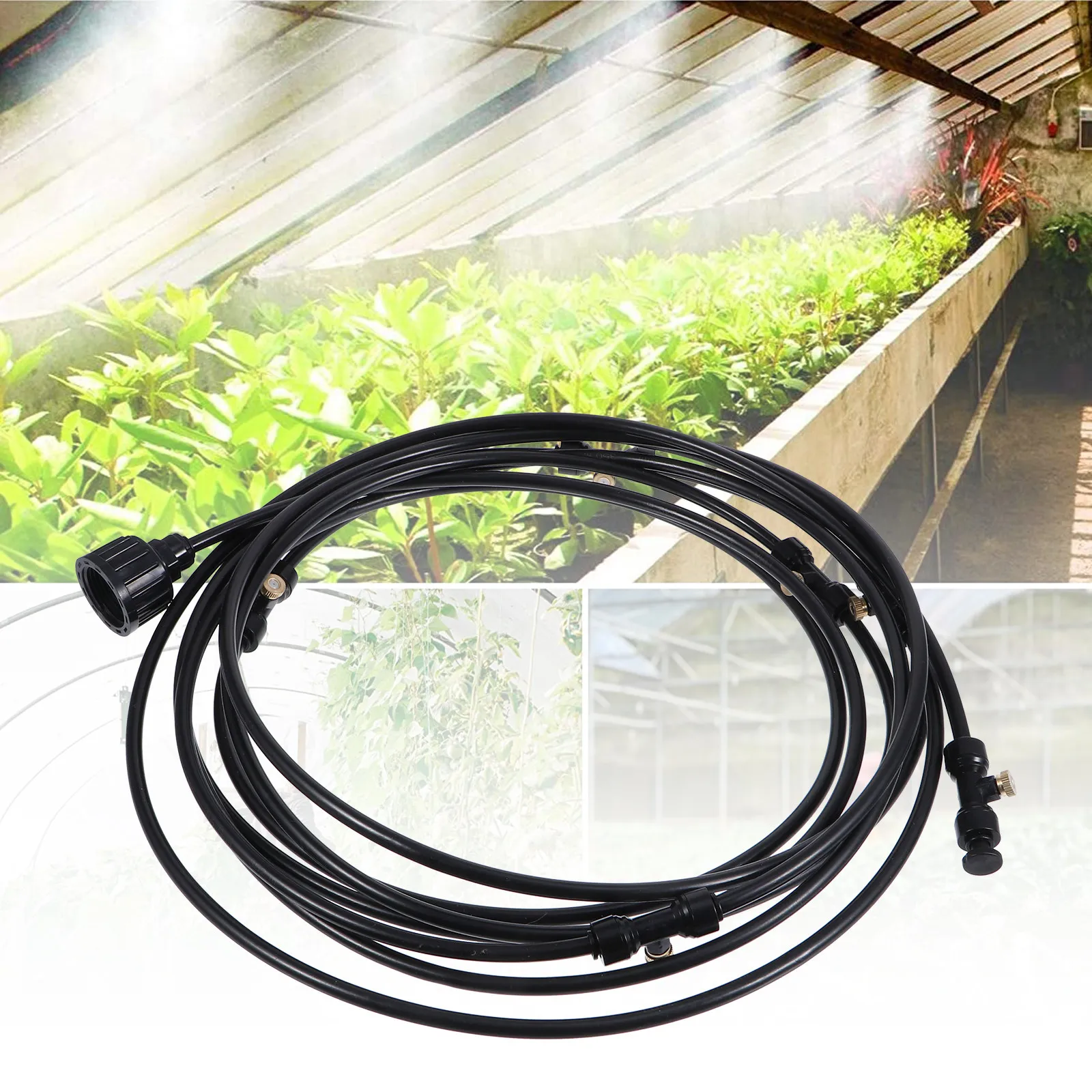 

Комплект для автоматического орошения: 6-метровый шланг, прочный пластиковый распылитель для охлаждения и полива микропоместимений