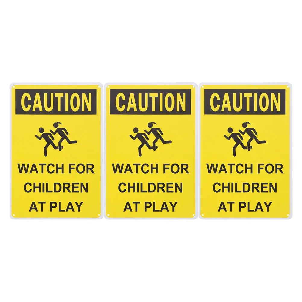 

Набор из 3 детских знаков для привлечения внимания: промышленные металлические знаки-предупреждения о замедлении движения для улиц, кварталов, школ, парков, подъездных дорог, дворов