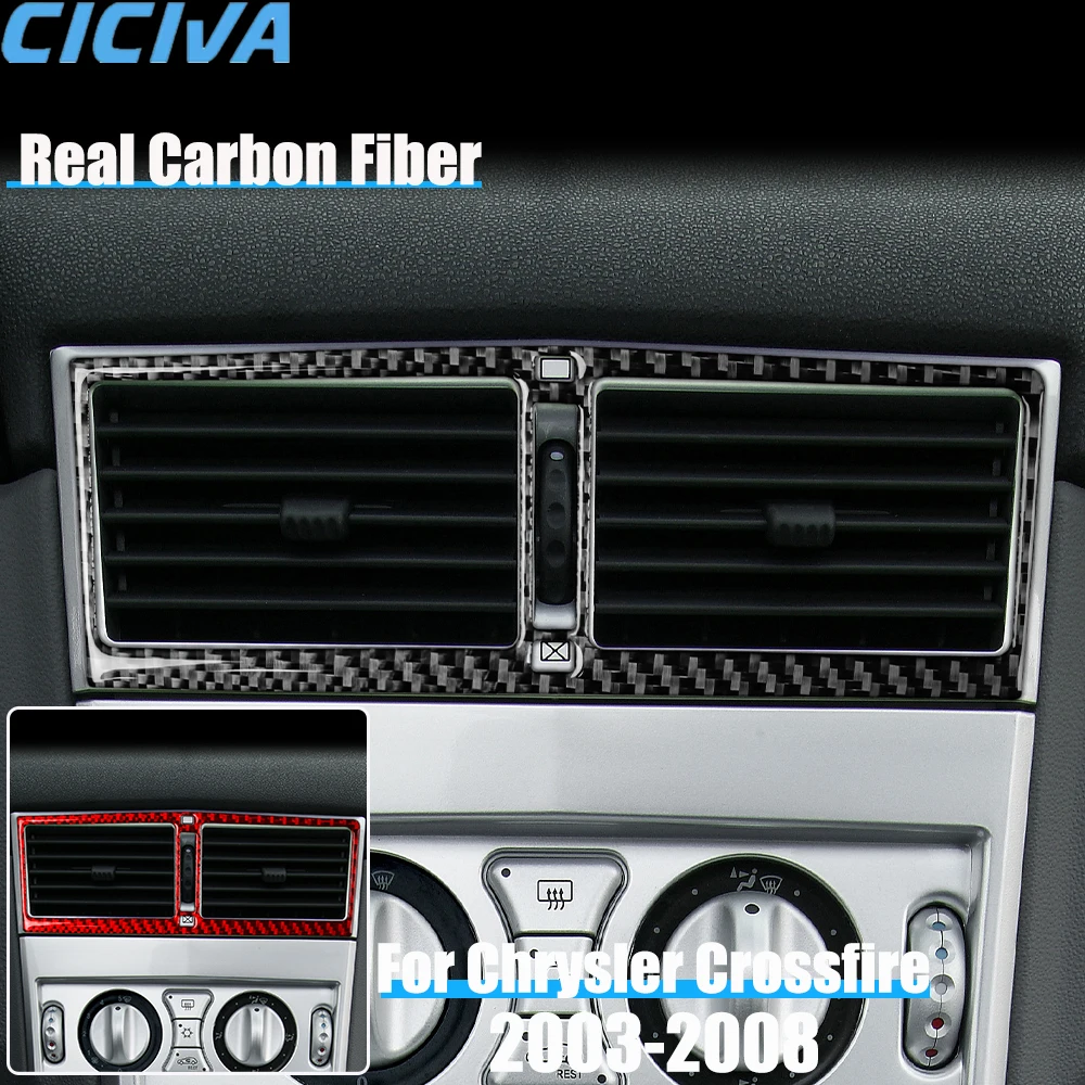 

Real Carbon Fiber Car Accessories Center Console Vent Cover Soft Sticker For Chrysler Crossfire 2003 2004 2005 2006 2007 2008