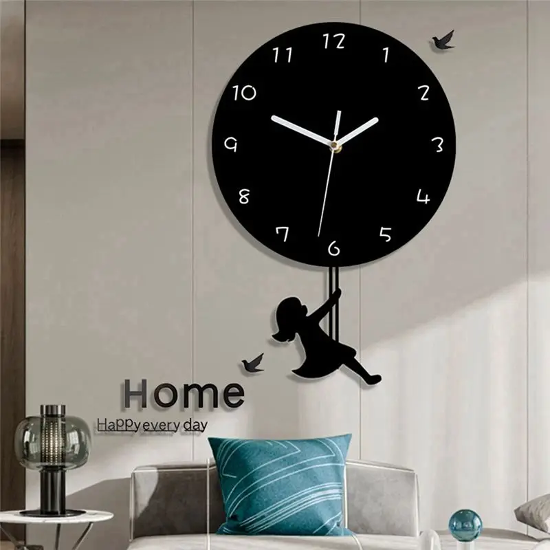 HOT Simple Wall Clock Living Room Decoration Silent Net Red Swing Quartz Clock Swing Wall Clock 【SPECIAL OFFER】