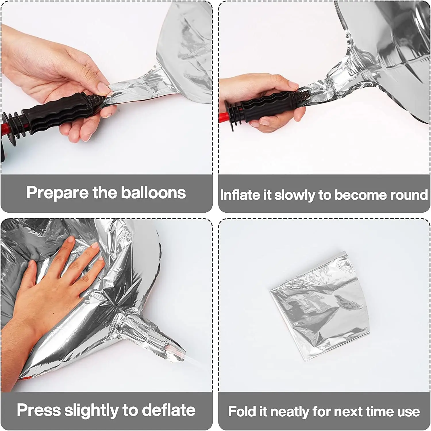 Golden 4D Aluminum Film Balloon Set 10/18/22/32inhc4D Balloon for Proposal, Wedding, Birthday Party, Shower Decoration view 2