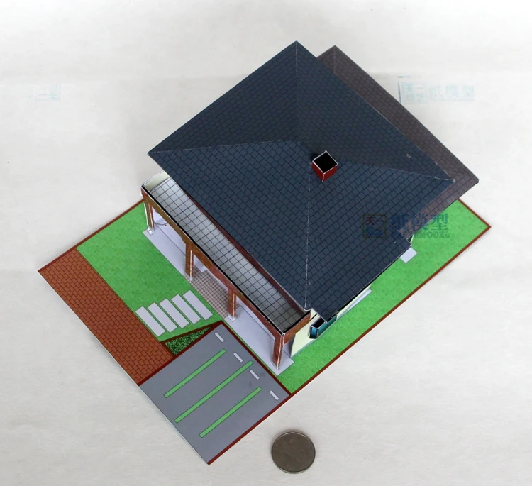 Villa Building 3D Paper Model DIY Educational Parents And Children Handicraft Course Origami Construction Papercraft Toy