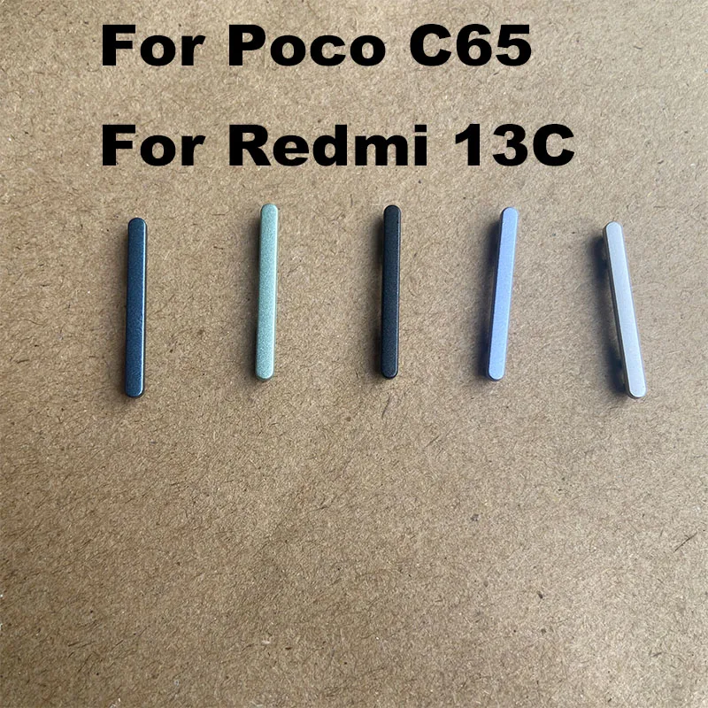 1PCS For Xiaomi Redmi 13C / Poco C65 Power Volume Side Button Buttons Switch On Off Keys Replacement Repair Parts