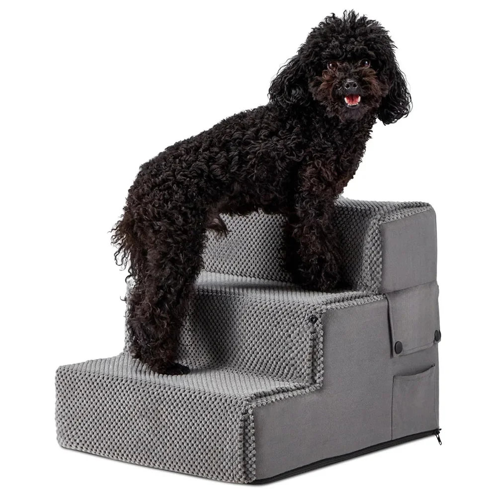 Removable sponge staircase ramp non-slip bottom pet cat and dog multi-layer PP board steps can be folded into sofa bed