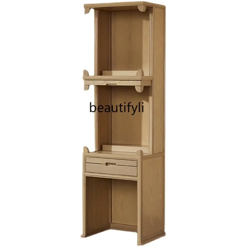 Three-Layer Solid Wood Buddha Niche Clothes Closet New Chinese Style Altar Cabinet Simple Buddha Shrine Altar Household