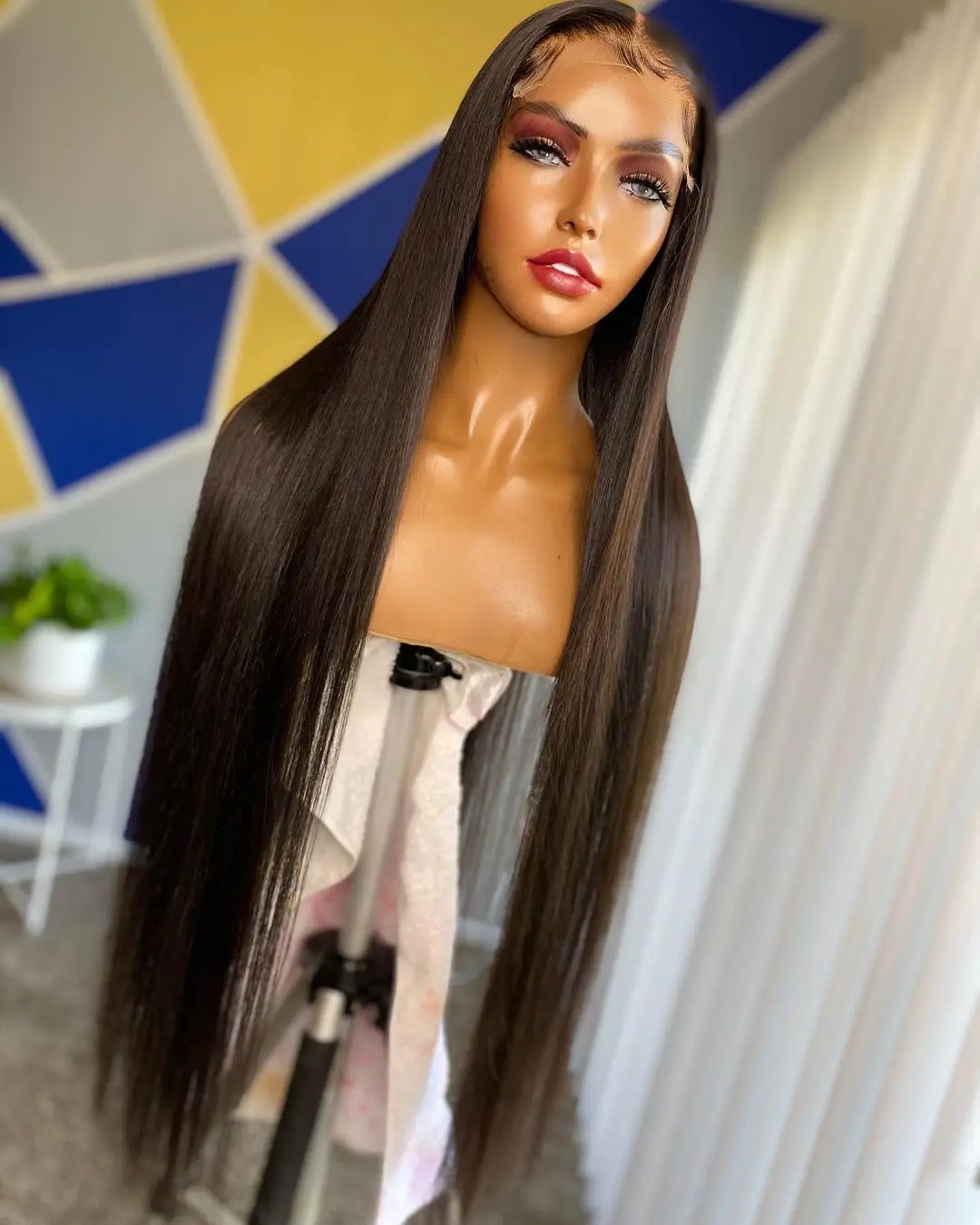180 Density Straight Wig 18 30 42 Inch 13x4 13x6 360 Full Lace Frontal Wigs Human Hair Pre Bleached Knots Glueless Bone Straight