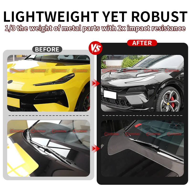 Car Front Engine Bonnet Hood Decoration Trim Strip For Lotus Emira OEM Style Dry Carbon Fiber Moulding Exterior Accessories