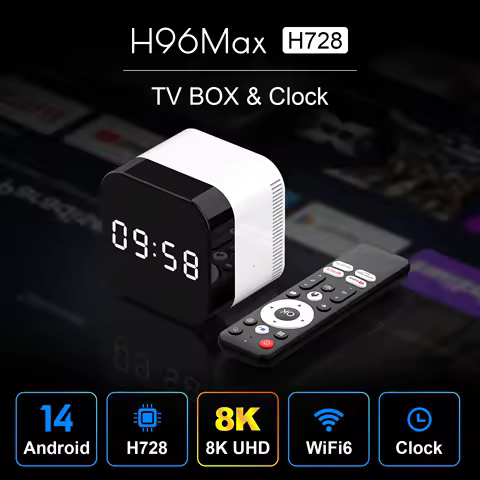 H96 MAX H728 Android14 Smart TV Box Octa-core 8K 4K@60fps 1000M/LAN Wifi6 BT5.0 Google Voice Assistant Media Player Smart TvBox