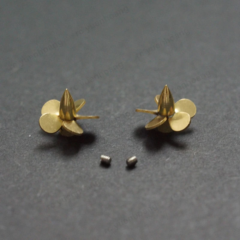 1 par de orificios de eje de 9mm de diámetro, 1mm, paleta de 5 aspas, hélice de cobre positiva y negativa, accesorios de 9x1mm para modelo de barco submarino RC 1/350