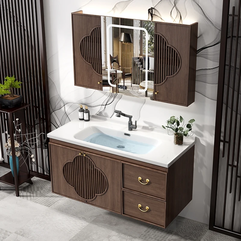 

Luxury Simple Bathroom Cabinets Vanity Mirror Locker Home Furniture Wash Basin Bathroom Cabinets Sanitation Miroir De Salle