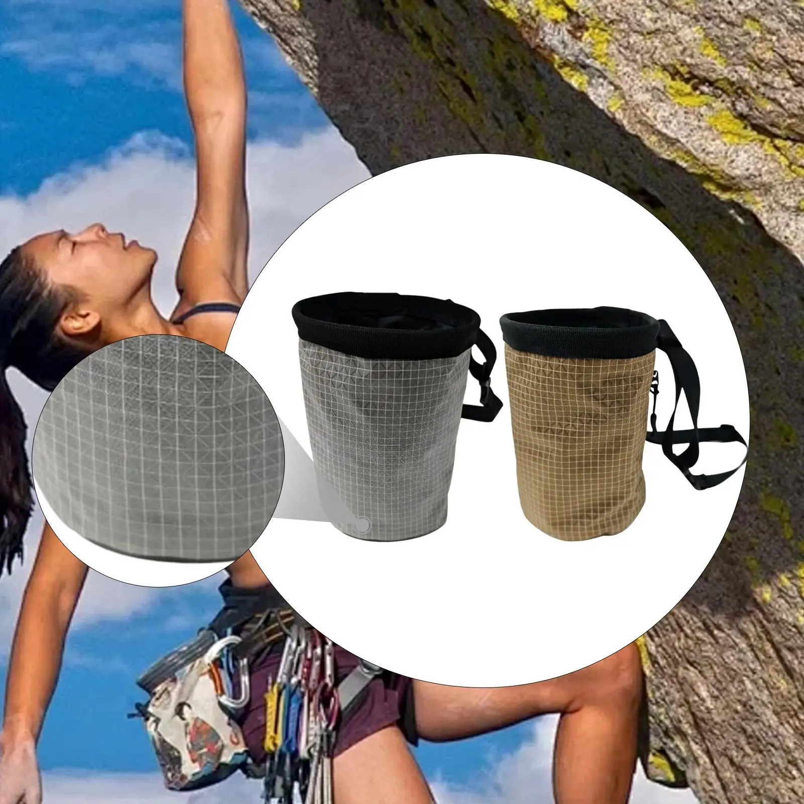 Unisex Chalk Carrier Bag Chalk Bag for Rock Climbing Weightlifting Gym Gymnastics Workout Portable Chalk Bag for Men Women