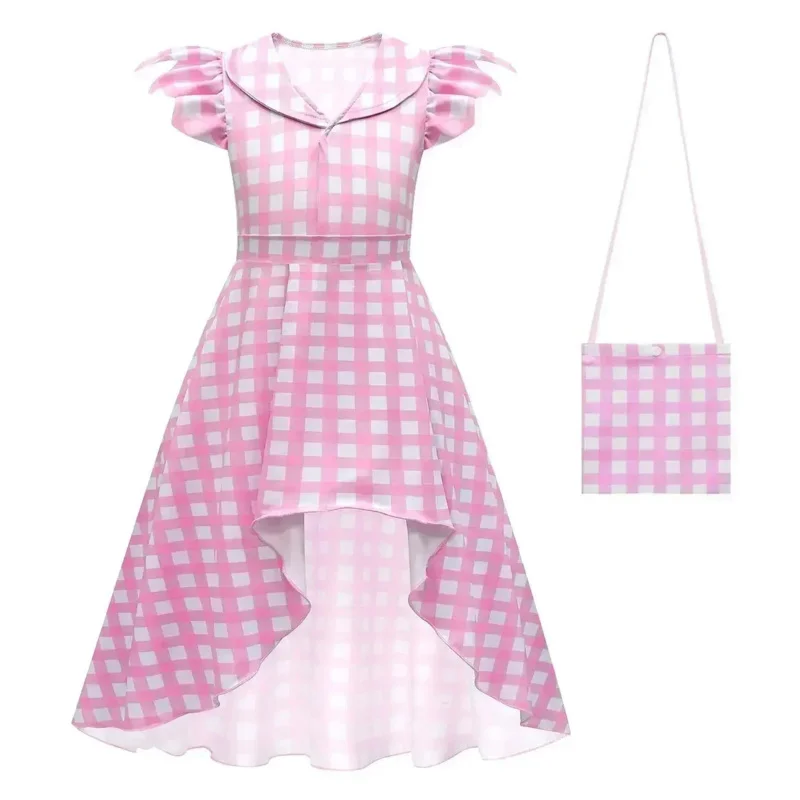 Barbi trajes cosplay rosa para meninas, macacão infantil, vestido de princesa Halloween, festa de aniversário, filme, 2023