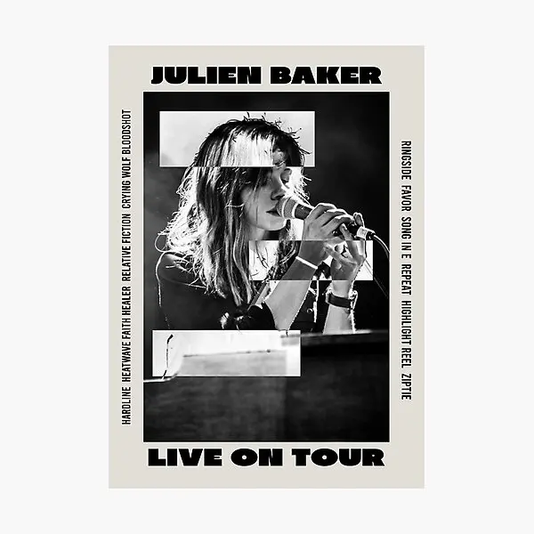 Julien Baker Live On Tour Little Oblivi  Poster Sitcker for Wall Kid Anime Laptop Decor  Decorations Background Cartoon Car