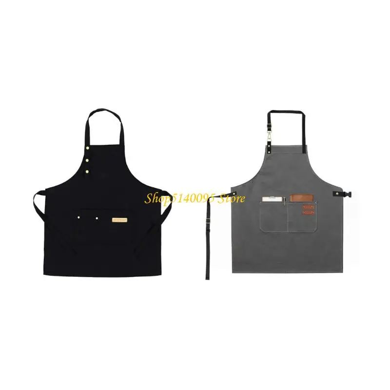 

DXAE Multi Functional Kitchen Apron Oil Proof Fabric Adjustable Stain Resistant Service Apron For Chefs Waiters Bartenders