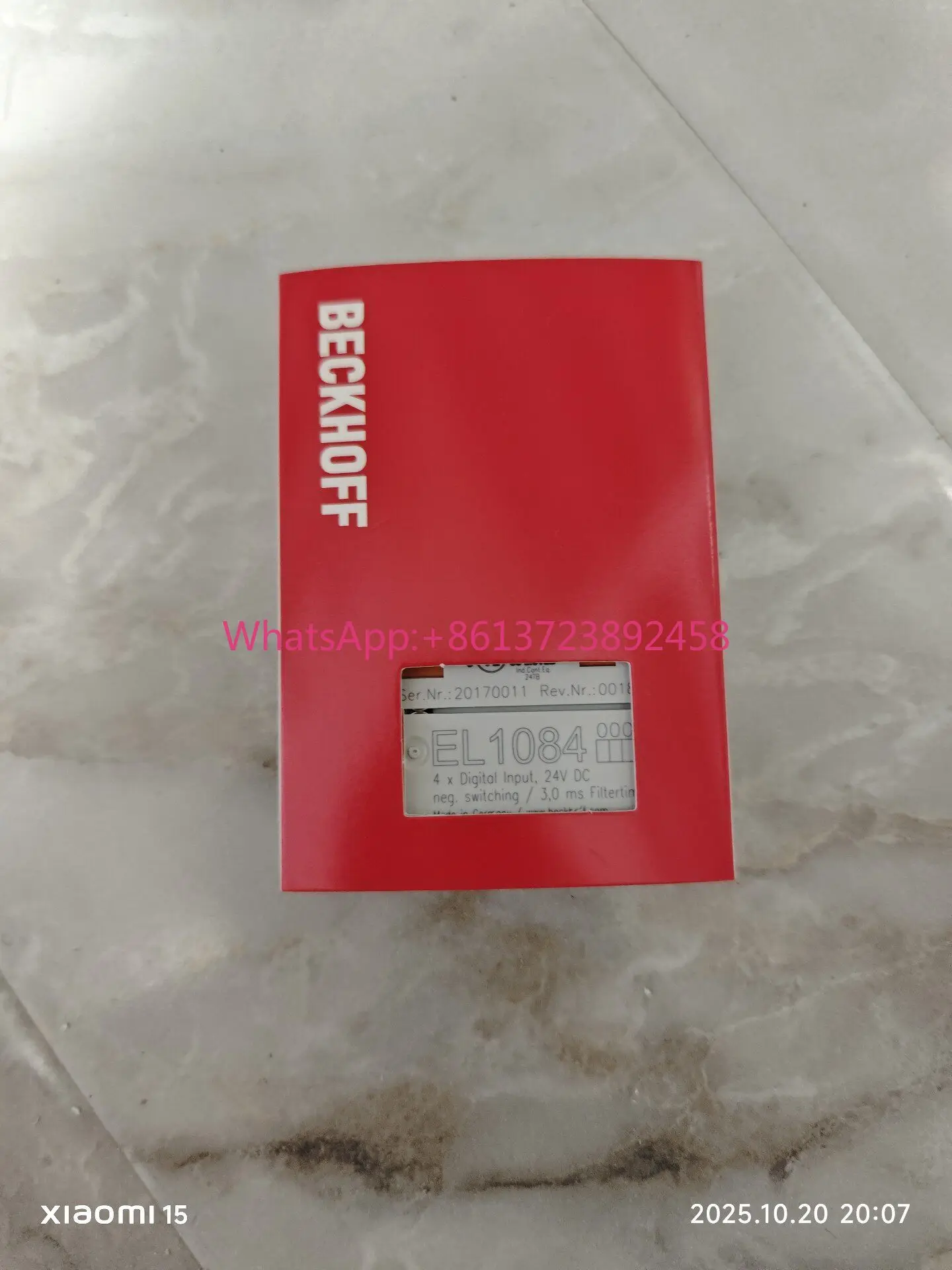 Beckhoff EL1084 module, 4 digital inputs 24V DC, original German