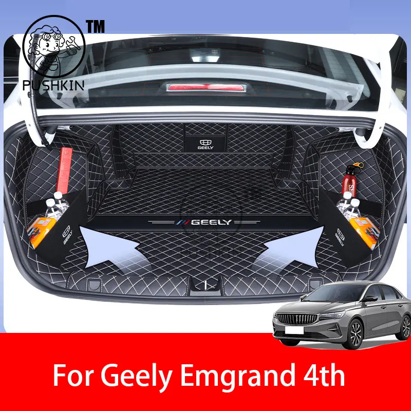 

Пользовательский основной коврик в багажник автомобиля для GEELY EMGRAND 4TH 2022-2026, водонепроницаемый, против царапин, нескользящий защитный чехол, внутренний аксессуар