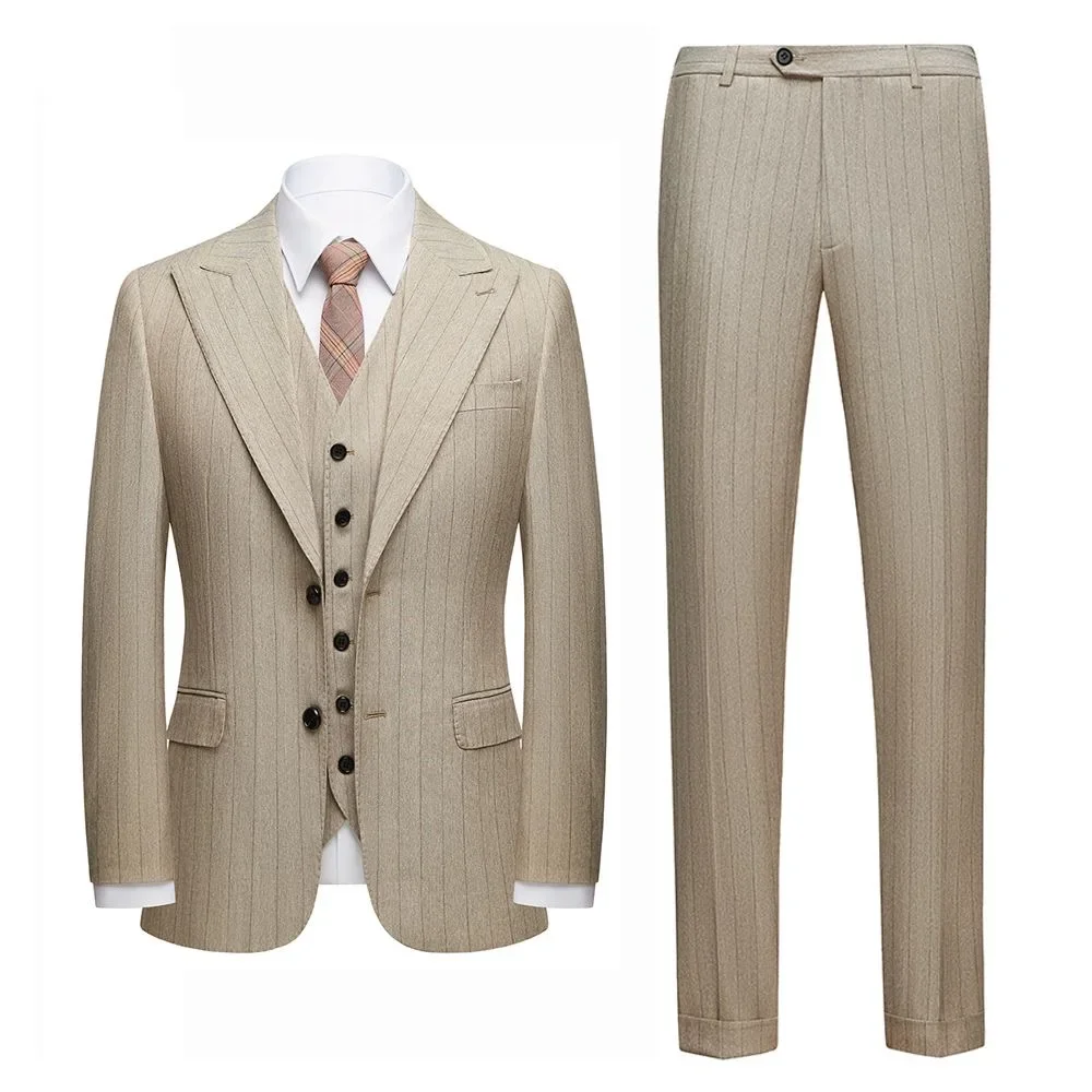 

Z202Trendy and handsome business suit, high-end men's two-piece casual and slim fit suit