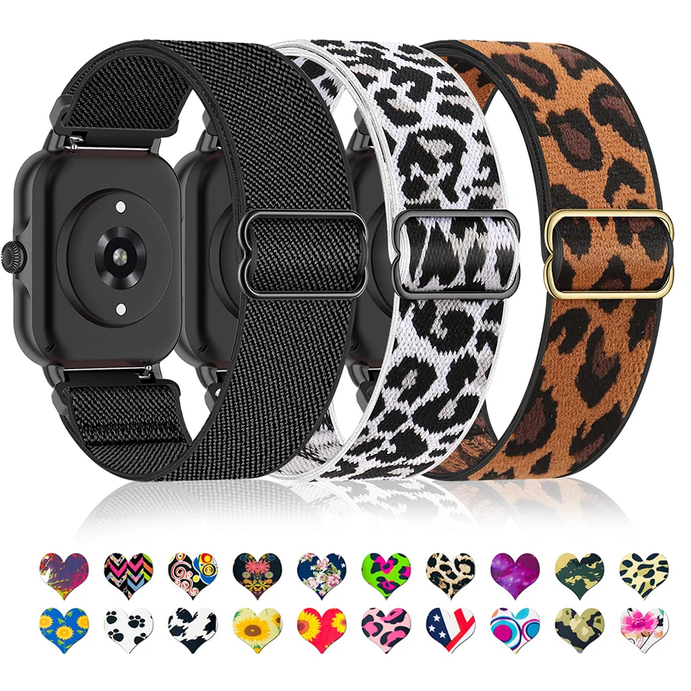 Shiny Elastic strap For Amazfit gts 4-3-2-2e-mini/bip-U-S-lite/Stratos 2 20mm/22mm band Bohemian Pride bracelet gtr-4-3-3pro-2e