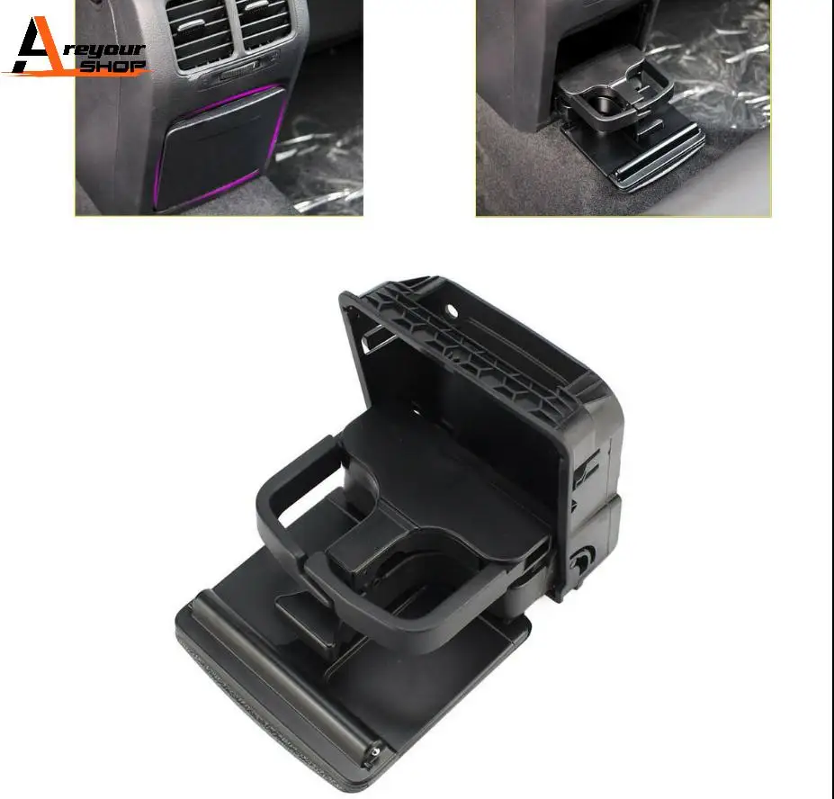 Areyourshop Rear Armrest Central Console Cup Holder For Golf Rabbit Console Armrest Cup Holder 1K0862533 Car Auto Parts