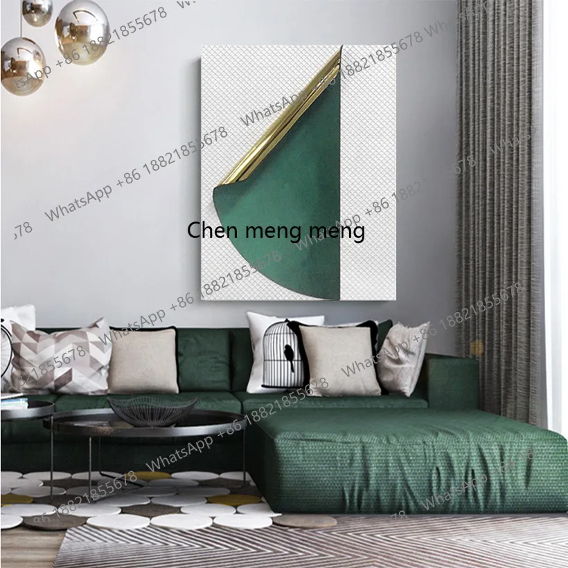 

Stainless steel, modern living room hotel decoration model room three-dimensional painting, craft painting