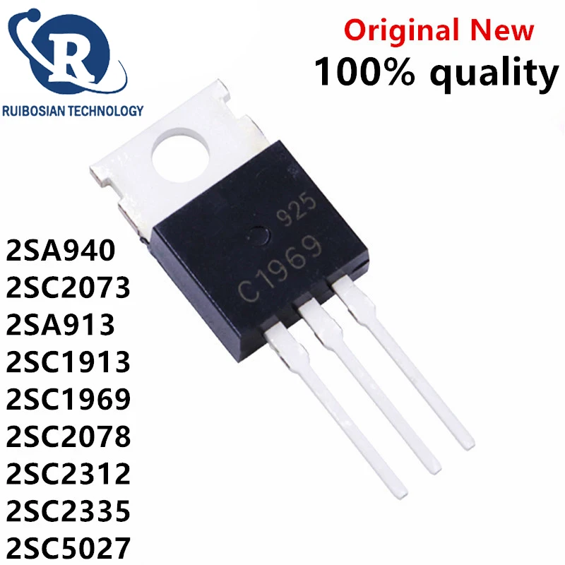 10PCS 2SA940 2SC2073 2SA913 2SC1913 2SC2312 2SC2335 2SC1969 2SC2078 2SC5027 TO-220 A940 C2073 C1913 C1969 C2078 C5027 triode