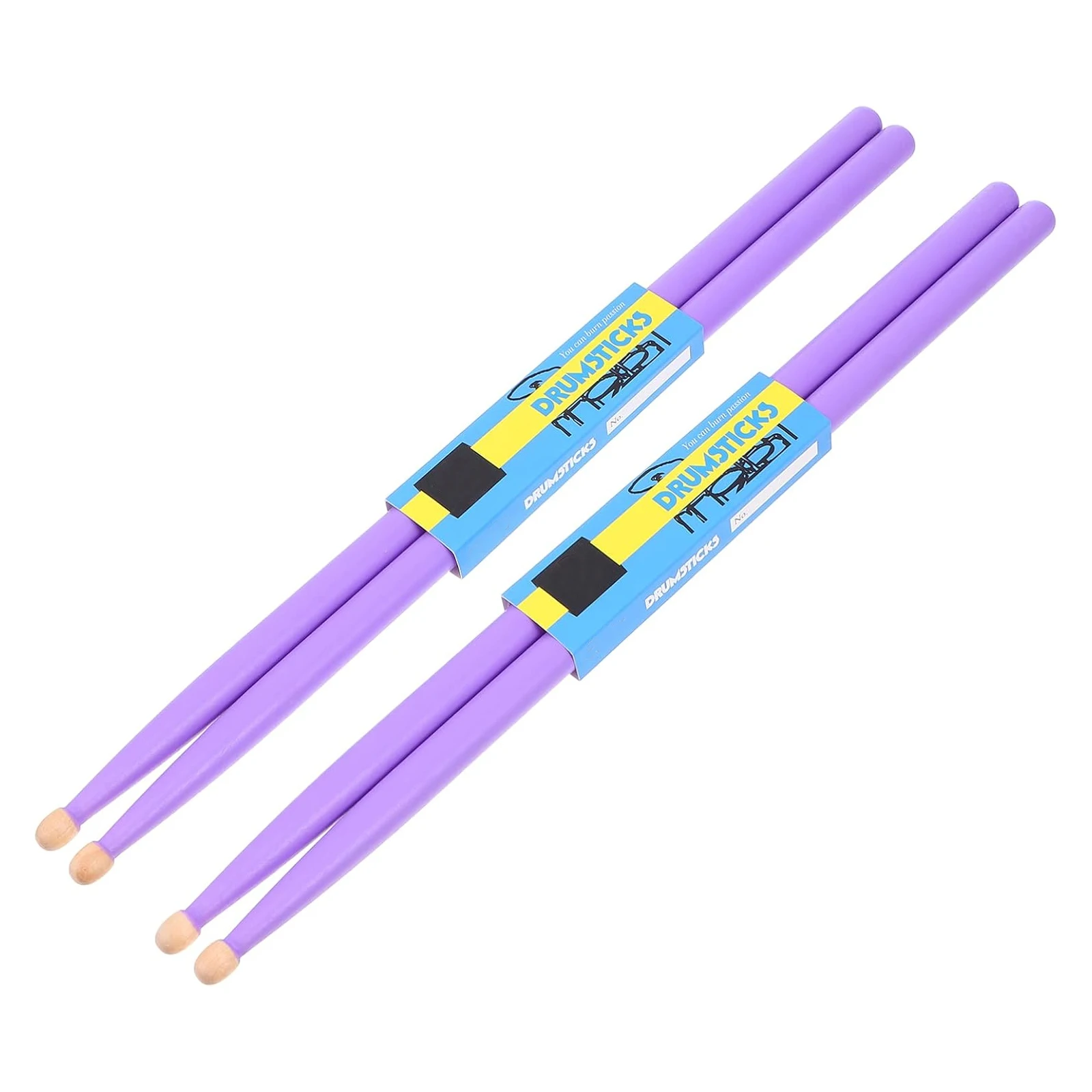 

2 Pairs Maple Sticks Purple Drumsticks for Adult Pad Baby Blue Percussion Instruments Fitness