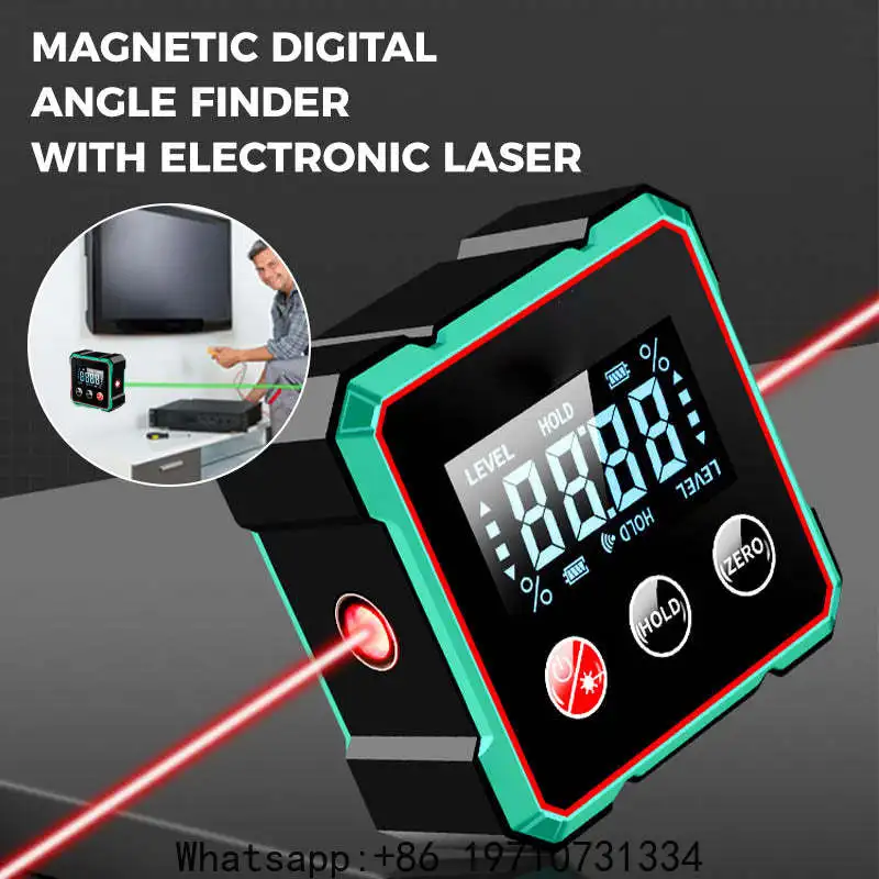 

Laser Digital Protractor Inclinometer Laser Level Ruler USB Chargable Inclinometer Magnetic Base Goniometer Magnet Angle Finder