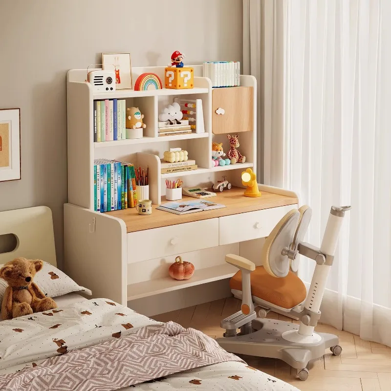 Solid wood children's study table, primary school students' household lifting writing table, bedroom table and chair set, desk