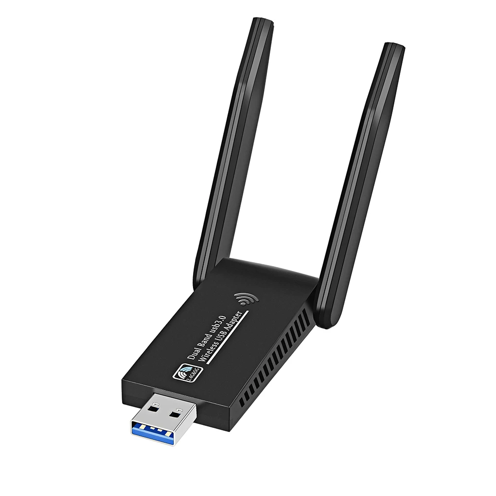 

1300Mbps USB3.0 Adapter Transmitter 2in1 Dual-Band 2.4GHz Network Card 180-Degree Rotating Antenna Wireless Receiver