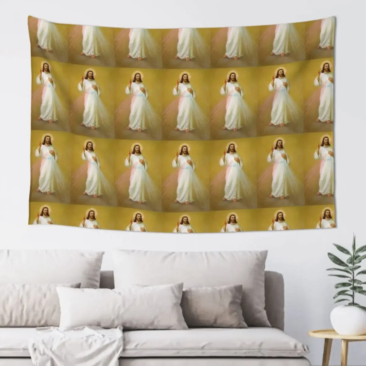 

Jesus Christ Blessing Religion Catholic Love Faith I Believe Tapestry Mushroom Wall Hanging Wall Tapestry