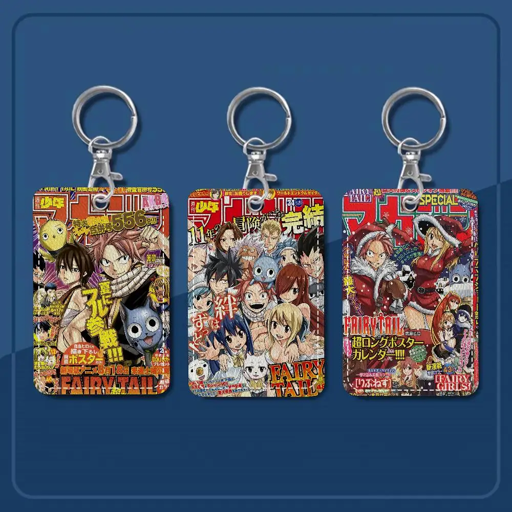 Anime Fairy Tail Style PU Access Card Holder with Keychain - Executive Protection for Bank card,Subway, Bus Card case