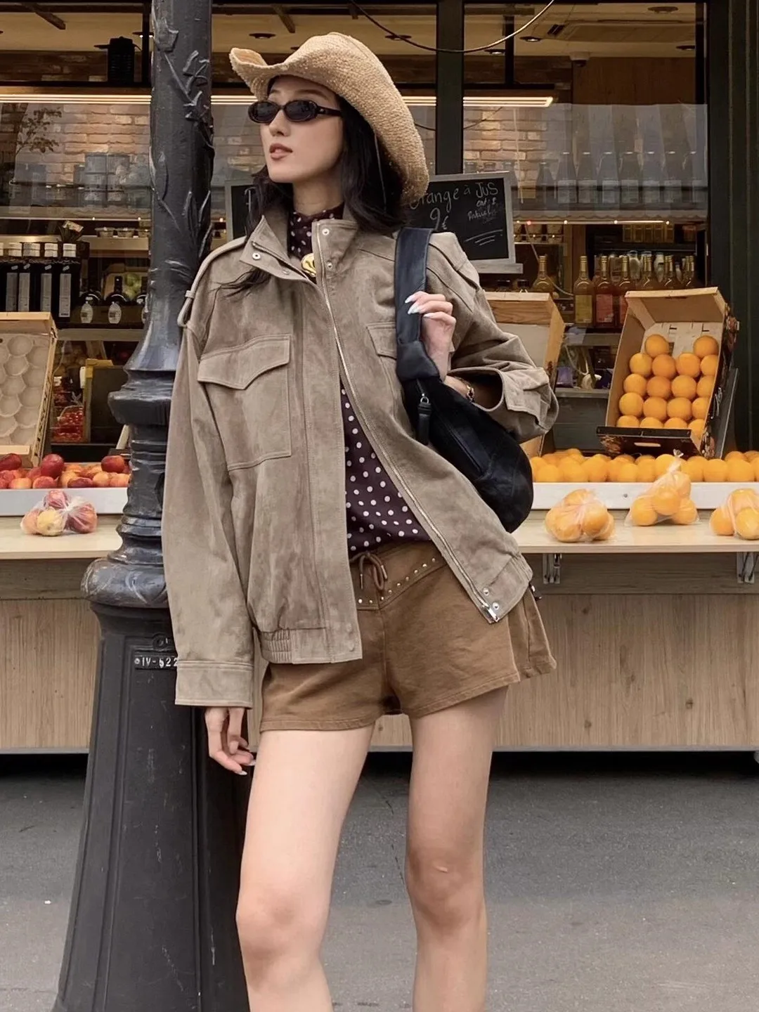 معطف أمريكي فضفاض مناسب من جلد الغزال Jaet كاجوال للنساء لخريف وشتاء وصل حديثًا ملابس خارجية للركاب