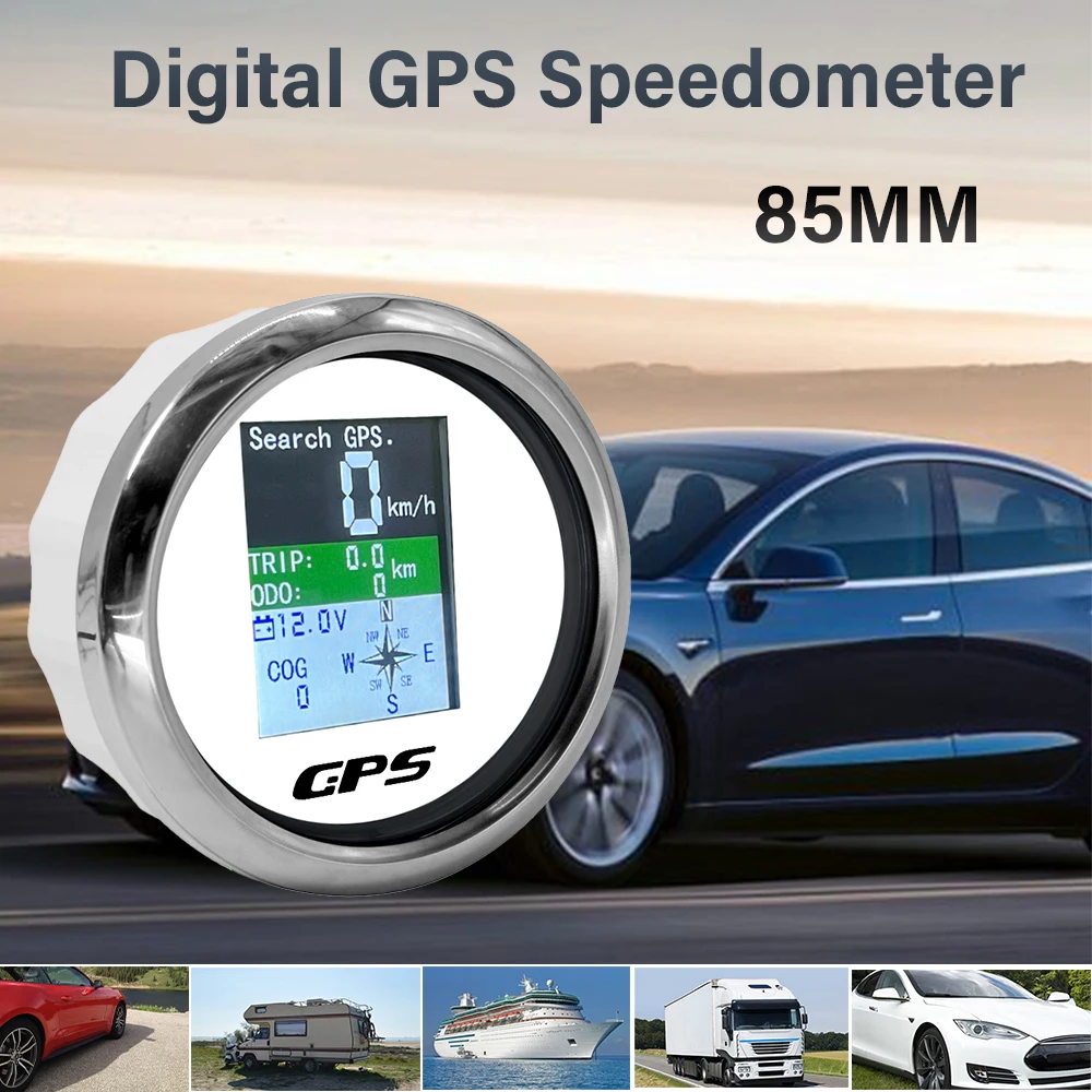 

ELING Universal 85mm TFT GPS Speedometer Trip ODO COG with Voltmeter 9-32V for Car Motorcycle Tractor Truck