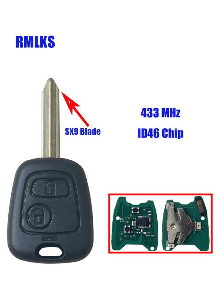 Zdalnie sterowanym samochodowym klucz 433MHz ID46 Chip dla Citroen Saxo Picasso Xsara Berlingo SX9 ostrze 2 przycisk Fob