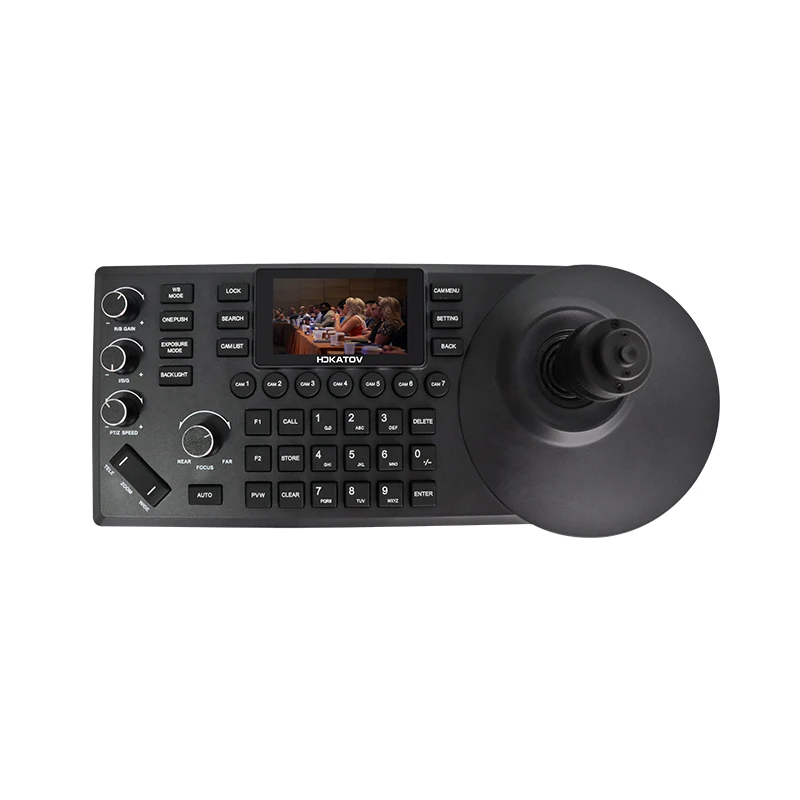 Multi-functional PTZ Camera Remote Controller Keyboard With 4D Joystick For Video Conferencing Live Event Broadcasting