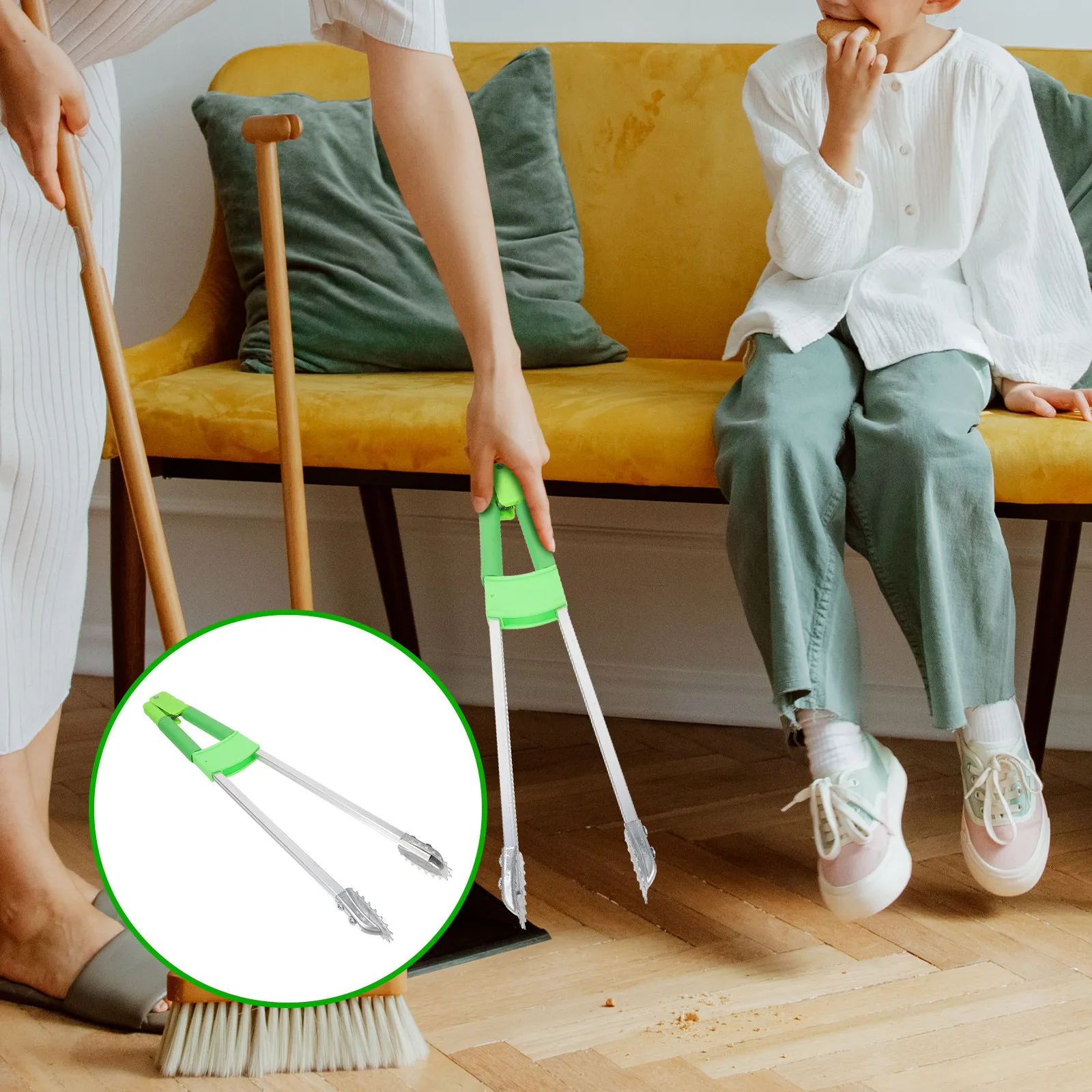 

Heavy Duty Garbage Clamp Trash Picker Grabber Tool with Non Slip Clamping Teeth Ergonomic Handle for Indoor Outdoor Cleaning