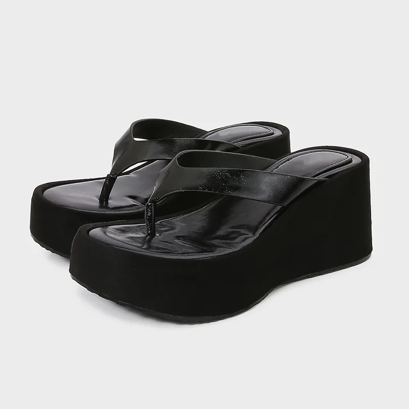 

7cm Women's Shoes Exquisite Round Head Platform Flip Flops for Woman Summer New Casual Shoe Fashion Designer Shoes Zapatos Mujer